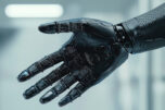 A sleek, futuristic robotic hand showcases advanced technology and intricate design, symbolizing innovation in robotics and artificial intelligence.