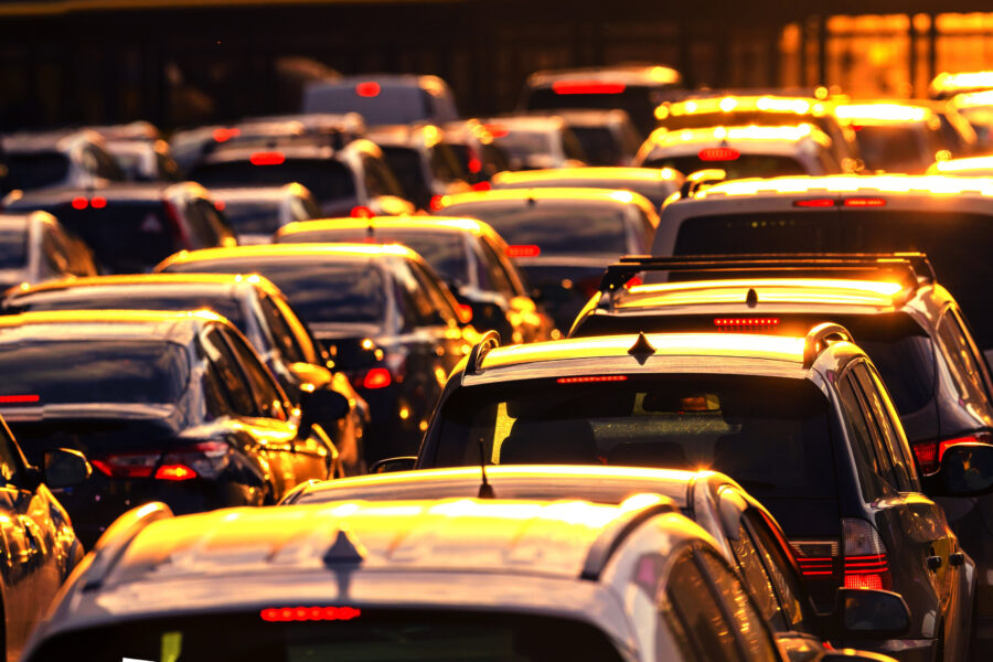 Cars dusk evs traffic