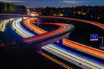 Germany autobahn night lights traffic