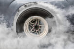 Rubber tire smoke ev race