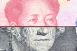 Trade war / trade tension between us and china, financial concept : notes of usa and china with faces of president g washington and mao zedong, depicts trade conflict between washington and beijing