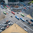 Busy crossroad in gangnam, seoul, south korea