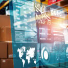 Innovative industry robot working in warehouse for human labor replacement